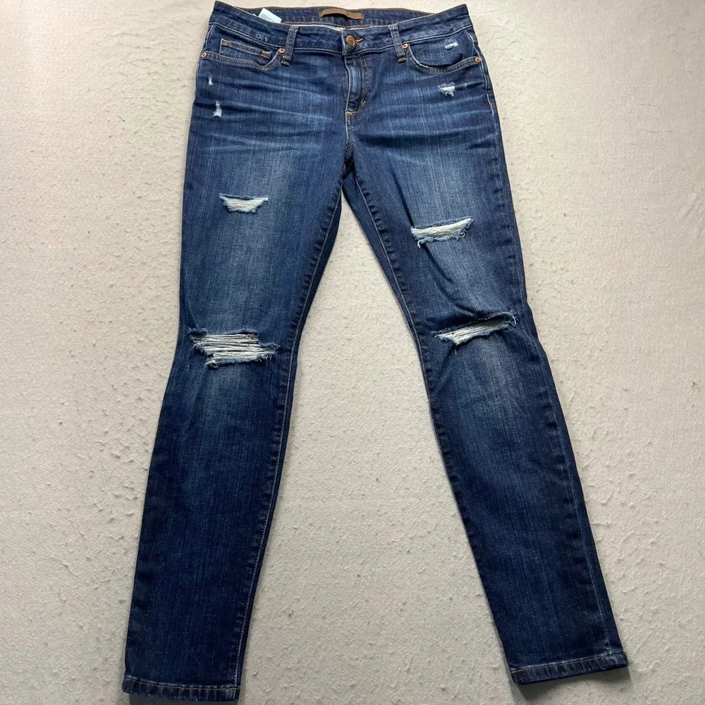 Joes Jeans Skinny Ankle Distressed Ripped Denim Blue Pants Womens Size 31 1406
